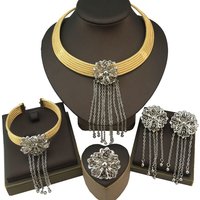 Yuminglai Dubai Gold-Plated Jewelry Set For Women Earrings Bracelet Rings Wedding Party Gifts Women's Accessories FHK19276