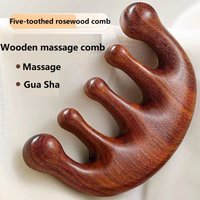 Wooden Massage Wood Massager Comb Scalp Head Oil Massager Scalp Natural Facial Sandalwood Wide Tooth Guasha
