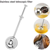 Stainless Steel Telescopic Spherical Tea Filter 304 Kitchen Tea Set Baking Sugar Powder Spreader Filter Spoon Kitchen Tools