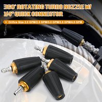 360° Rotating Turbo Nozzle for Pressure Washer with 1/4" Quick Connector 4000 PSI High Flow Orifice 4.0 GPM Cleaning Tool