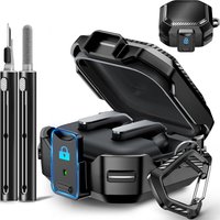 Carbon Fiber Cover for Samsung Galaxy Buds 4 / Buds 4 Pro Earbuds Case Security Lock Armor Protection Case for Buzz4 Pro Coque