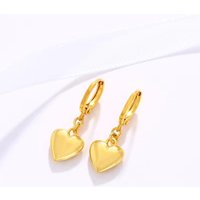 Luxury 24K 9999 Pure Gold real gold New Love Earrings Xiaozhong Peach Heart Women's Earrings