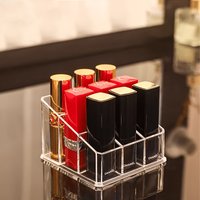 Fashionable transparent lipstick storage box - Multi-layer cosmetic display stand for bathroom vanity cabinet storage