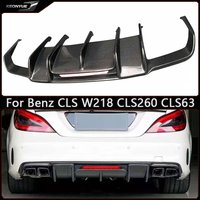For Mercedes Benz CLS W218 CLS260 CLS63 Carbon Fiber Back lip Rear Bumper Diffuser Splitters Spoiler Car Accessories Body Kit