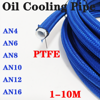 1M -10M Blue Fuel Hose Oil Gas Line AN4 AN6 AN8 AN10 AN12 AN16 PTFE Nylon Braided304Stainless Steel Braided Brake Hose