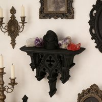 Cross-Border Dark Gothic Church Quatrefoil Pattern Wall Shelf For Retro Personalized-Style Home Wall Decoration & Storage Scenar