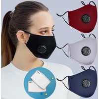 Cotton Face Mask with Breathing Valve Filter Reusable Washable Masks Fashion Mouth Face Mask Anti Dust Activated Carbon PM2.5