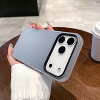 Stripe Corrugated Pattern Matte Translucent Phone Case For iPhone 17 Air 16E 15 14 13 12 Pro Max Frosted Shockproof Armor Cover