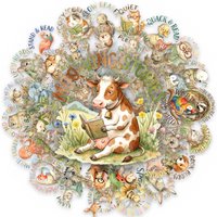 50 Pcs Watercolor Animal Reading Stickers Set DIY Student Scrapbook Phone Skate Helmet Scrapbook Cup Clear Waterproof Decals