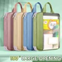 Mesh Zipper A4 Document Bag Large Capacity Transparent File Pouch Student Exam Paper Storage Bag School Office Organizer Handbag
