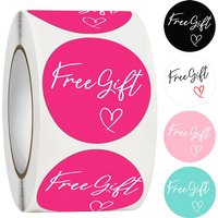 500Pcs 1 Inch Pink Thank You Letters Stickers Free Gift Labels Stationery Supplies for Small Business Package Card Decoration