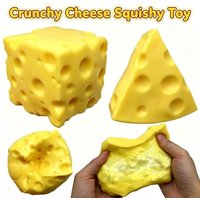 Squishy Crunchy Cheese Stress Ball Fidget Toy Simulation Crispy Cheese Ball Squeeze Toy Round Blocks Filled ASMR Anti Stress Toy
