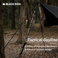 BLACKDOG Tactical Guy Lines, Reflective Camping Tent Rope with Tensioner, Tarp Wind Rope Multifunction Utility Cord for Outdoor
