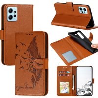 Brieftasche Flip Phone Hülle für Xiaomi Redmi Note 12 Pro Plus 11 11s 5g 10 Redmi 9c 9a 9 10c 10a 12c Leder hülle mit Feder muster