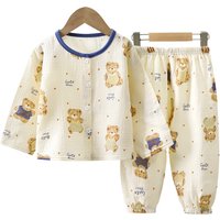 Summer Boys Girls Clothes Pajama Set Soft Solid Color Comfortable Clothing Kids Pajamas Sleepwear