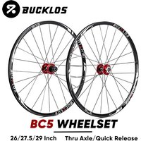 BUCKLOS Bicycle Wheelset 26/27.5/29 inch Mountain Bike Wheel Quick Release Carbon Hub Front Rear MTB Wheel Set Bicycle Parts