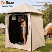 Upgraded Outdoor Black Glue Privacy Tent Thickened Metal Poles Sunscreen Waterproof Windproof for Shower Changing Room Bathroom