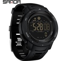 SANDA 2145 Military Sports Watch for Men, LED Digital Display, 50M Waterproof, Pedometer & Calorie Counter, Relogio Masculino