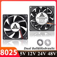 Gdstime 8025 Fan 12V PC Case Cooler 4PIN 3PIN 80MM Cooling Fan DC 5V 24V 48V USB 80x25MM AXial Fan To PC Housing Laptop Computer