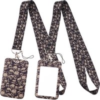 LB3033 Skull Lanyard Card Holder Student Hanging Neck Phone Lanyard Badge Subway Access Card Holder Accessories Kids Key Ring