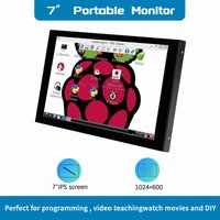 Raspberry Pi 7 Inch NONTouch Screen IPS 1024x600 HD LCD HDMI- Display for RPI 4B 3B+ 3B PC Secondary Screen Portable Monitor