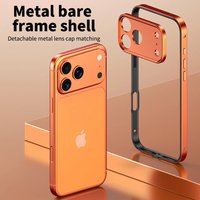 Seconds Change To 17Pro Max Aluminum Alloy Frame Phone Case for IPhone 17 Air 16Plus 15 14 Metal Camera Protect Shockproof Cover