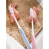 Silicone Bunny Toothbrush Holder Wall-mounted Cartoon Shaver Wire Storage Hook Suction Cup Sundries Storage Rack Home