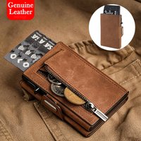Genuine Leather Business Card Holders Men's Card Wallet Slim Small ID Holder RFID Cardholder Multi-Card Slots Name Card Cases