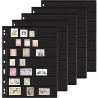 10 Sheets Double-sided Stamp Pages 7 Rows 9 Hole Binder Sleeves Stamp Collection Inserts Album for Stamp Collecting Supplies