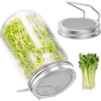 2Pcs/Set Seed Sprouting Lids 304 Stainless Steel Filter Mesh Cover Screen Strainer for Wide Mouth Mason Germinator Canning Jars