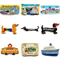 Budapest Hungary 3D Resin Fridge Magnet Set Tourist Souvenir Gift Dachshund Tram Landscape Refrigerator Magnet Home Decor