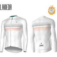 AliExpress LAMEDA Fleece Cycling Jersey Man Long Sleeved Winter Men's Cycling Clothing with 3 Rear Pockets Moisture Wicking Bicycle Jersey