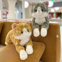 New Cute Simulation Cat Plush Toys Soft Stuffed 5 Colour Kitten Model Fake Cat Realist Animals Kids Girls Valentine's Day Gift