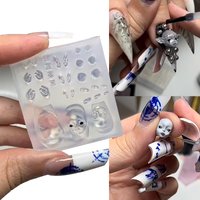 1pc 3D Acrylic Face Mask-Shaped Silicone Mold for Nail Art Decorations DIY Design Silicone Nail Art Template