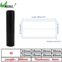 UXCELL 1 Pcs 22/25/28/30/32/35/38/40 mm ID 200mm Length 4mm Thickness 0 Degree Black Car Silicone Hose Coolant Hose Universal