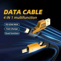 4in1 Nylon Braided USB Type C Fast Charging Cable 65W PD Data Cord forLaptop