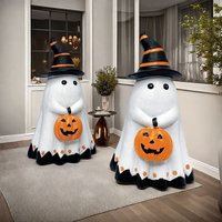 Halloween Ghost & Pumpkin Ornament Spooky Party Scene Decor Props Creative Home Indoor Outdoor Festival Decoration
