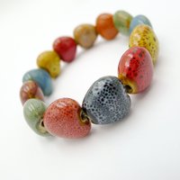 Heart Sharp ceramic beads bracelets hand made DIY Artware Retro bracelet Jewelery wholesale #5264