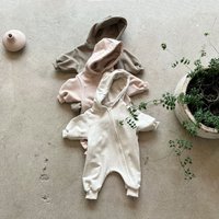 Baby-Overall mit Kapuze und Reißverschluss, Neugeborene-Kleidung, 2022, bequemer Baby-Strampler mit Kapuze und Reißverschluss, Mädchen-Kletterkleidung, Overall