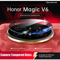 3-1Pcs 9H Camera Cover Lens Tempered Glass For Honor Magic V6 Back Black Camera Screen Lens Protector For Honor Magic V6