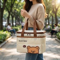 Portable Insulated Lunch Bag For Students Kids Insulated Large Capacity Waterproof Storage Bag Travel Picnic Cartoon Thermal Bag
