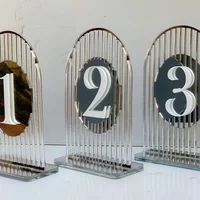 Wedding Gold Arch Table Numbers Wedding Modern Party Event Decor Unique Acrylic Table Numbers 3D Gold Mirror Table Decor Signs