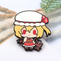 Touhou Project Flandre Scarlet Enamel Pins Cute Anime Flandre Brooches Kawaii Vampire Girl Badge Backpack Lapel Pin Fans Gift