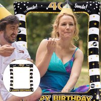 1Pcs Birthday PVC Inflatable Photo Frame Unique Lightweight Festival Party Prop Photo Frame Kids Birthday Supplies