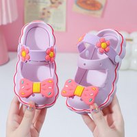 Summer 3-8year Kids Mules & Clogs Children Sandals Girls Garden Shoes Flowers Slippers Solid Soft Sole Beach Princess Sandalias