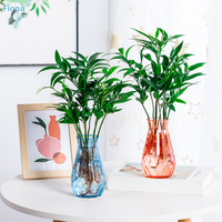 ✔Diamond Faceted Plastic Vase for Hydroponic Plants,Colorful Flower Vase for Bamboo,Pampas Grass & Home Decor