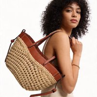 Fashion Large Capacity Straw Baskets Bag Designer Paper Woven Women Shoulder Bags Casual Handmade Summer Beach Handbags 2026