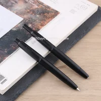 New Sale MAJOHN A1 Press Fountain Pen Retractable Extra Fine Nib 0.4mm Metal Matte Black Ink Pen with Converter for Writing