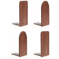 Display Holder Nature Wooden Bookends Desk Organizer Beech Walnut Desktop Bookshelf INS Simple Book Support Rack Magazine