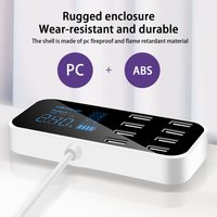 8 Ports USB Car Charger Fast Charging Phone Charger Multi USB Socket Car Lighter Charging Station Hub with LED Display